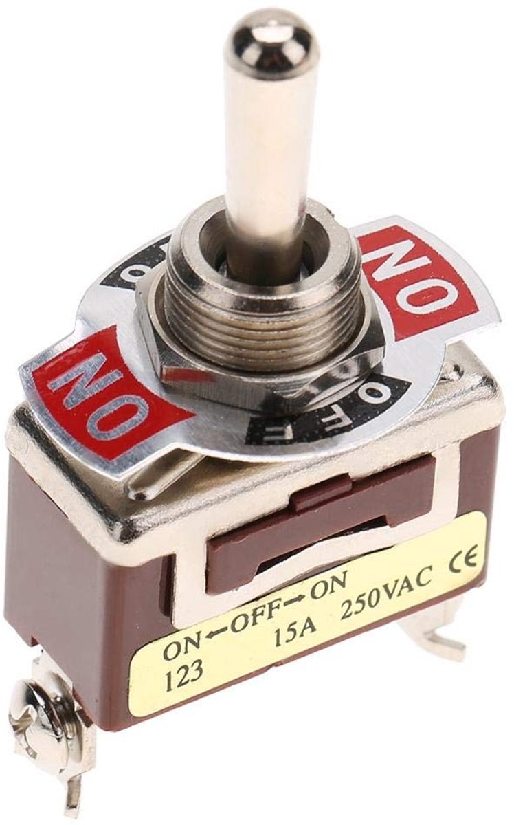 Dailygoods - Tuimelschakelaars - 3 standen schakelaar - Duurzaam en compact - Geschikt voor auto en huishoudapparaten - Elektrische modificatie - 15A
