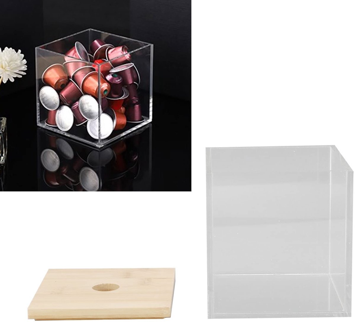 Transparante Acrylaat Opbergdoos voor Koffiecapsules - Modern en Ruimtebesparend