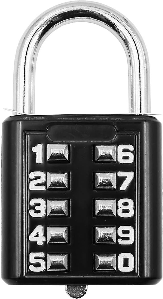 Dailygoods - Gym Padlock met Drukknop Combinatie - Veiligheidsslot - Geschikt voor Ouderen - Handige bediening - Ideaal voor sport en gym - Geschikt v