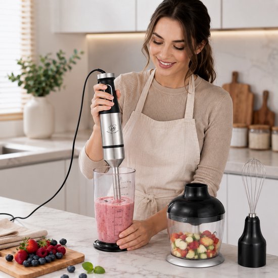 Royal Swiss 3-in-1 Staafmixer Set - 500W - Inclusief Hakmolen, Garde en Maatbeker - RVS van Merkloos — afbeelding 2