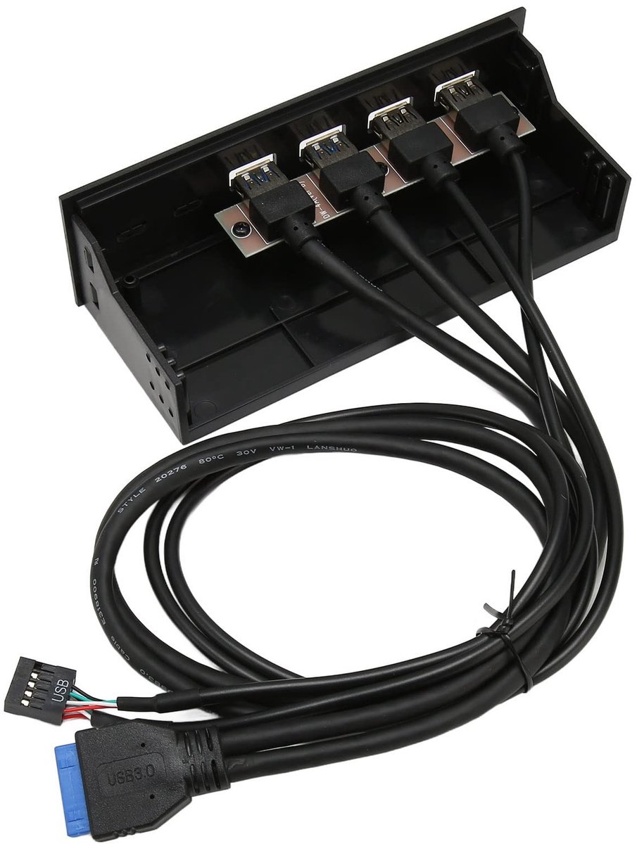 Elzusha - 5.25 inch Front Panel Hub - USB 3.0 Poorten - 5 Gbps Snelheid - Computer Uitbreidingskaart - Desktop PC Accessoire - Geschikt voor PC's -...
