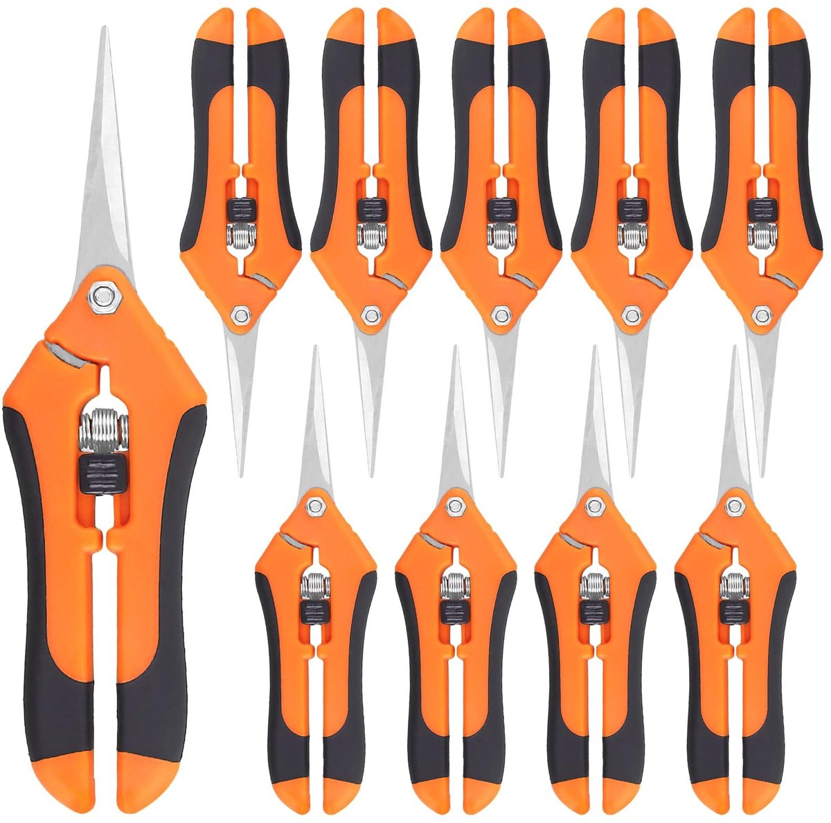 Elzusha - Snoeischaar - Tuinscharen set - Ergonomische handgrepen - Oranje - Bloemenschaar - Oogstschaar voor bloemen - Geschikt voor tuinprojecten...