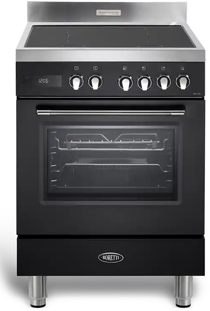 Boretti CFBI604AN fornuis Vrijstaand fornuis Electrisch Inductiekookplaat zones Zwart