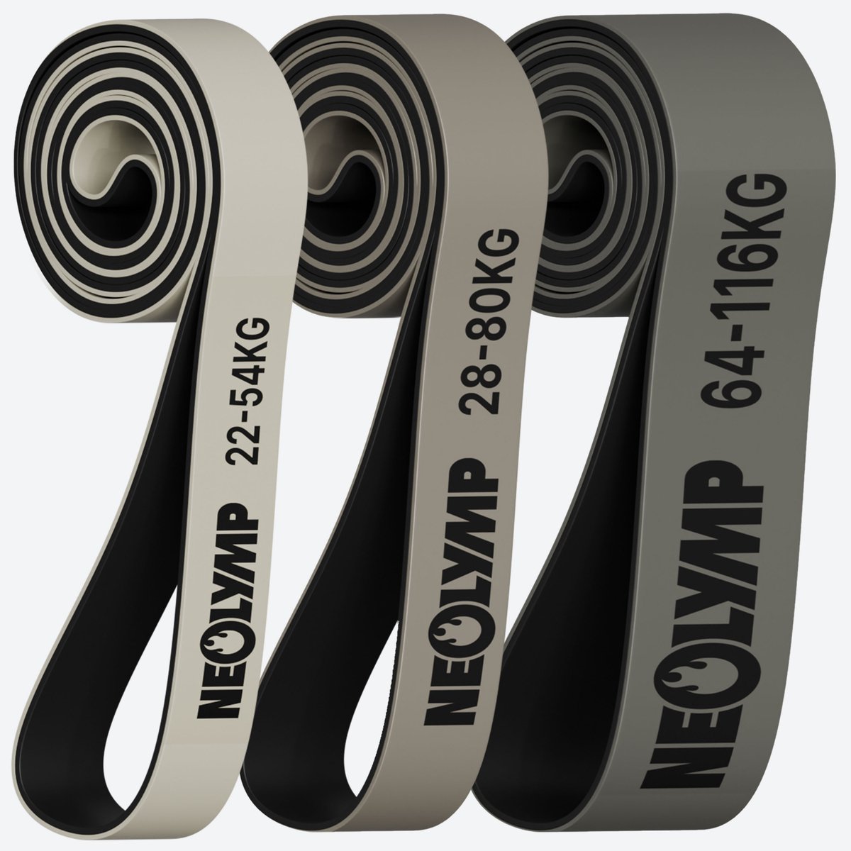 NEOLYMP Resistance Bands Set – 3 Weerstandsniveaus - Weerstandsbanden voor de training