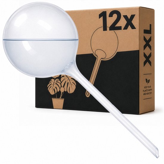 Minismus 12 Stuks 700mL XXL Waterdruppelaar - Druppelsysteem voor Planten Ø 11 CM - Waterafgiftesysteem voor 14 dagen - Beregening voor kamerplanten - Mat