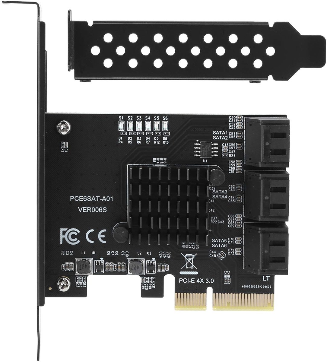 Dailygoods - Uitbreidingskaart - 6-poorts SATA3.0 Harde Schijf - Compact en Lichtgewicht - Geavanceerde Warmteafvoer - Ondersteunt SSD en HD...