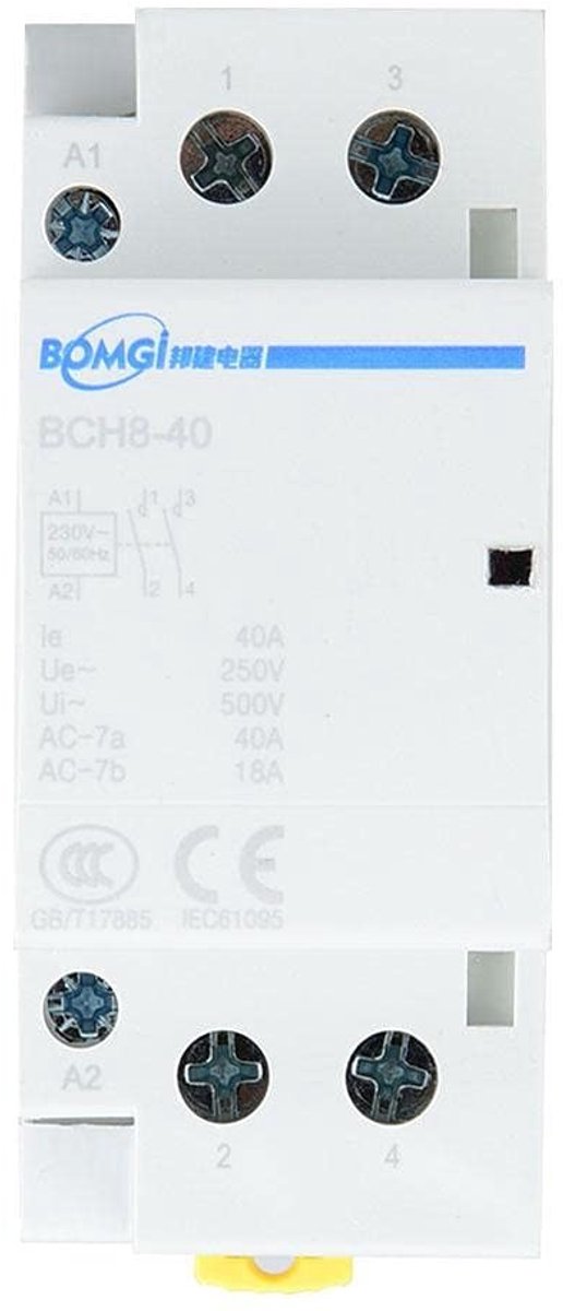 Dailygoods - AC-schakelaar 40A - DIN-rail Schakelaar - Energiezuinig - 2-polig - Huishoudelijk Gebruik - Laag Stroomverbruik - 220V/230V