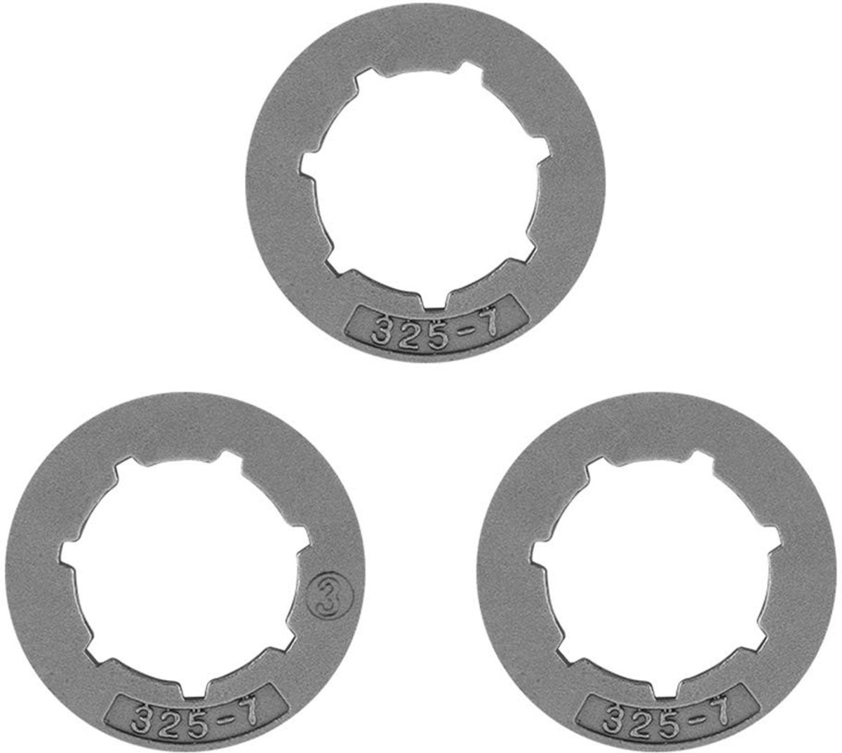 Dailygoods - 325-7 Tanden Kleine Tandel - Vervangende Onderdeel - Hoogwaardig Metaal - Grijs - Geschikt voor Kettingzaag - Eenvoudig te Monteren - 3 S