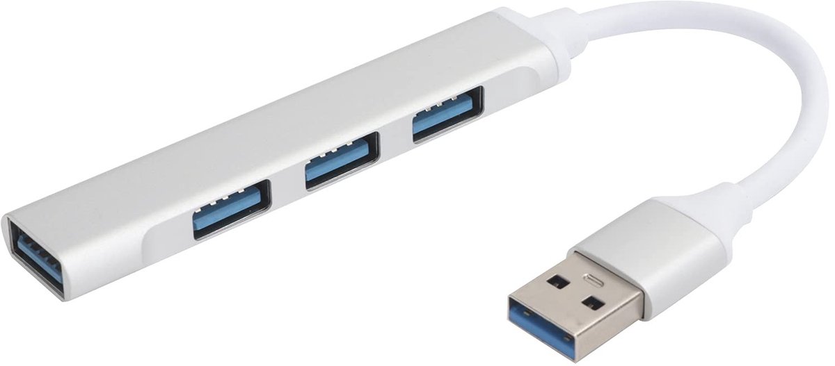 Elzusha - 4-poorts USB3.0-hub - Ultrasnelle Adapterconverter - Aluminiumlegering - Compact en Lichtgewicht - Plug-and-play - Geschikt voor XP/Vista...