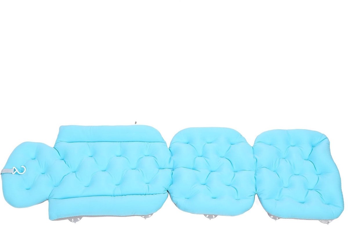 Dailygoods - Luxe Badkussen - Antislip Zuignappen - Volledig Lichaamsbadkussen - Grijs - Sneldrogend Mesh - Comfort en Ontspanning - Geschikt voor Bad