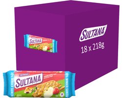 Sultana Fruitbiscuit Tussendoortje - Aardbei & Appel - 30% minder suiker - 18 x 218 gram