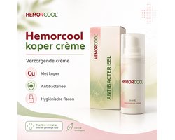 Hemorcool koper crème - 50 ml - Huidschimmel - Huiduitslag - Huidschimmel zalf - Wondjes zalf - Psoriasis crème - Huidschimmel behandelen - Uitslag - Jeuk - Uitslag handen - Rode plekjes gezicht - Kloofjes voeten -