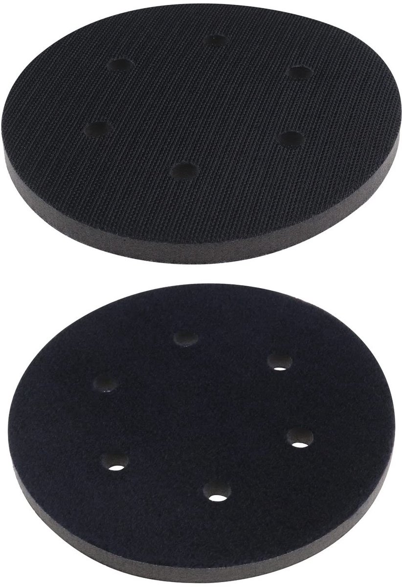 Dailygoods - Zachte Spons Interface Pad - Schuren Pad - 150mm - 6 Gaten - Voor Willekeurige Sander - Vervangingskussen - Geschikt voor Polijstmachine