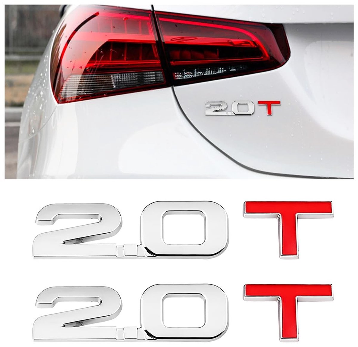 Dailygoods - 3D-embleem badge - metalen autosticker - 2 stuks - auto embleem - auto tuning - ideaal voor carrosserie - 9,5 x 2,5 cm
