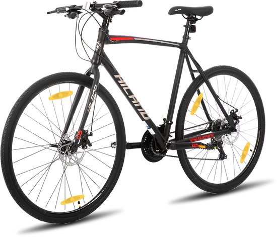 HH HILAND Hybrid Fiets - 700C - 21 Versnellingen - Racefiets / Stadsfiets - Mechanische Schijfremmen - Heren & Dames - Commuter Bike — afbeelding 2
