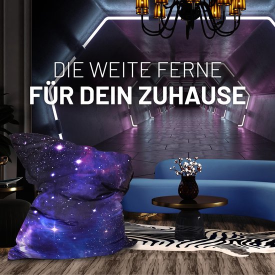 Lumaland - Grote luxe XXL zitzak - 380 liter vulling - 140 x 180 cm - geschikt voor Indoor - Galaxy