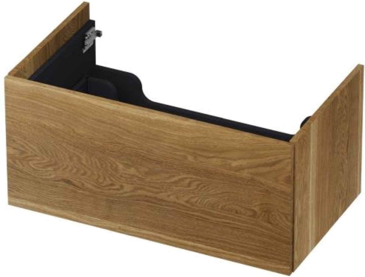 INK - Onderkast 1 Lade Push 2 Open Bestaande Uit - 800x450x376 Mm - Massief Eiken Aqua