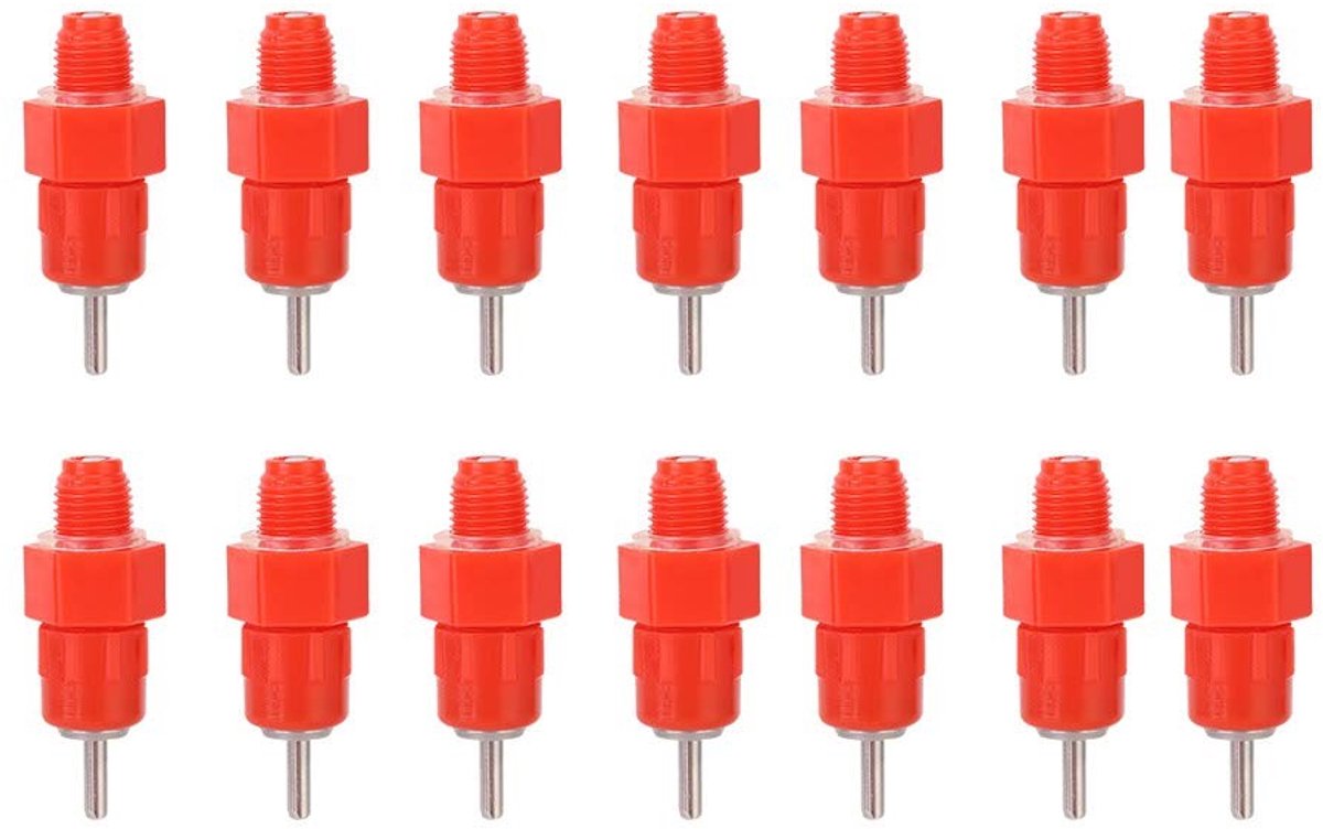 Dailygoods - Automatische Drinkwaternippels - Pluimvee - Eenvoudig watersysteem - Rood - Kippen - 100 Stuks - Handig voor dierenliefhebbers