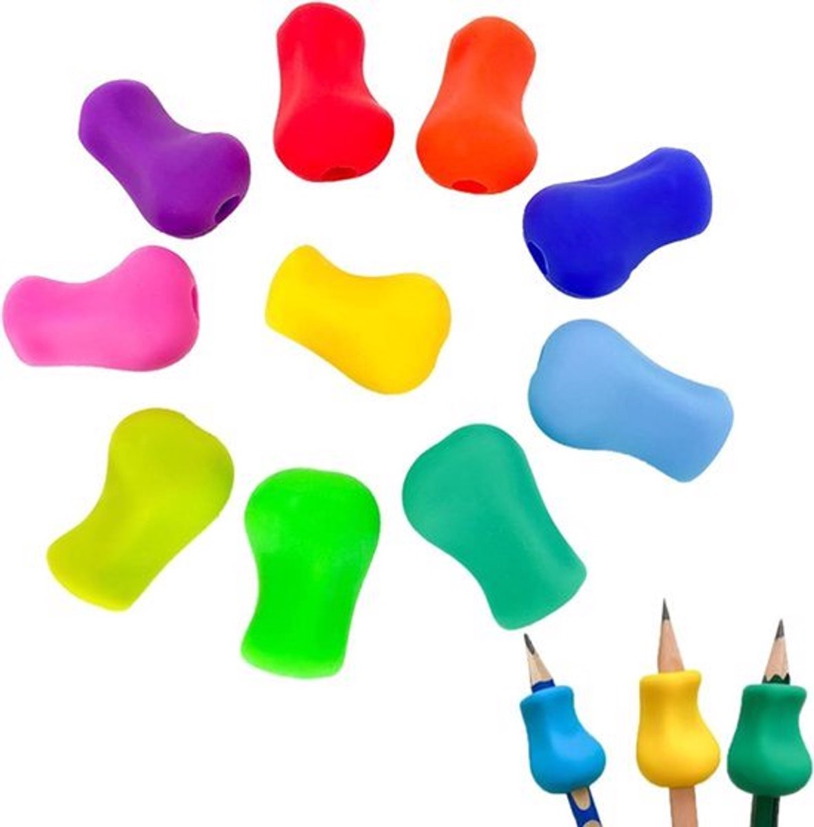 Ergonomische griphulp kinderpotloodgreep - 10 stuks - Schrijfhoudingcorrectiegereedschap
