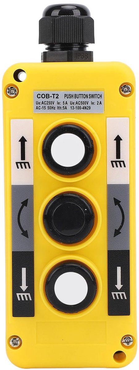 Dailygoods - Takelkraan Drukknopschakelaar - 3-knops Hijsbesturingssysteem - IP68 Noodstop - Voor Kraan en Takel - Industrieel en Veilig - Efficiënte