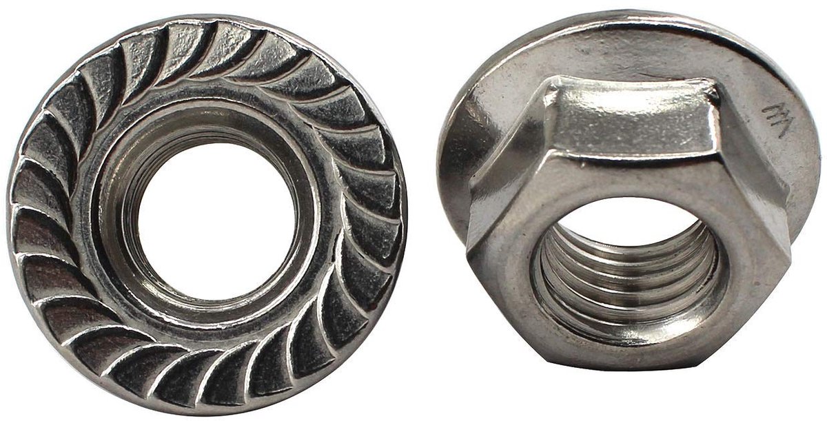 Dailygoods - Flens Schroefmoer - Anti-slip Bloempatroon - M12 - Duurzaam en Corrosiebestendig - 12 Stuks - Geschikt voor Bevestiging