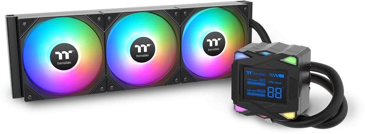 Thermaltake LA360-S ARGB Moederbord Kit voor vloeistofkoeling 12 cm Zwart 1 stuk(s)