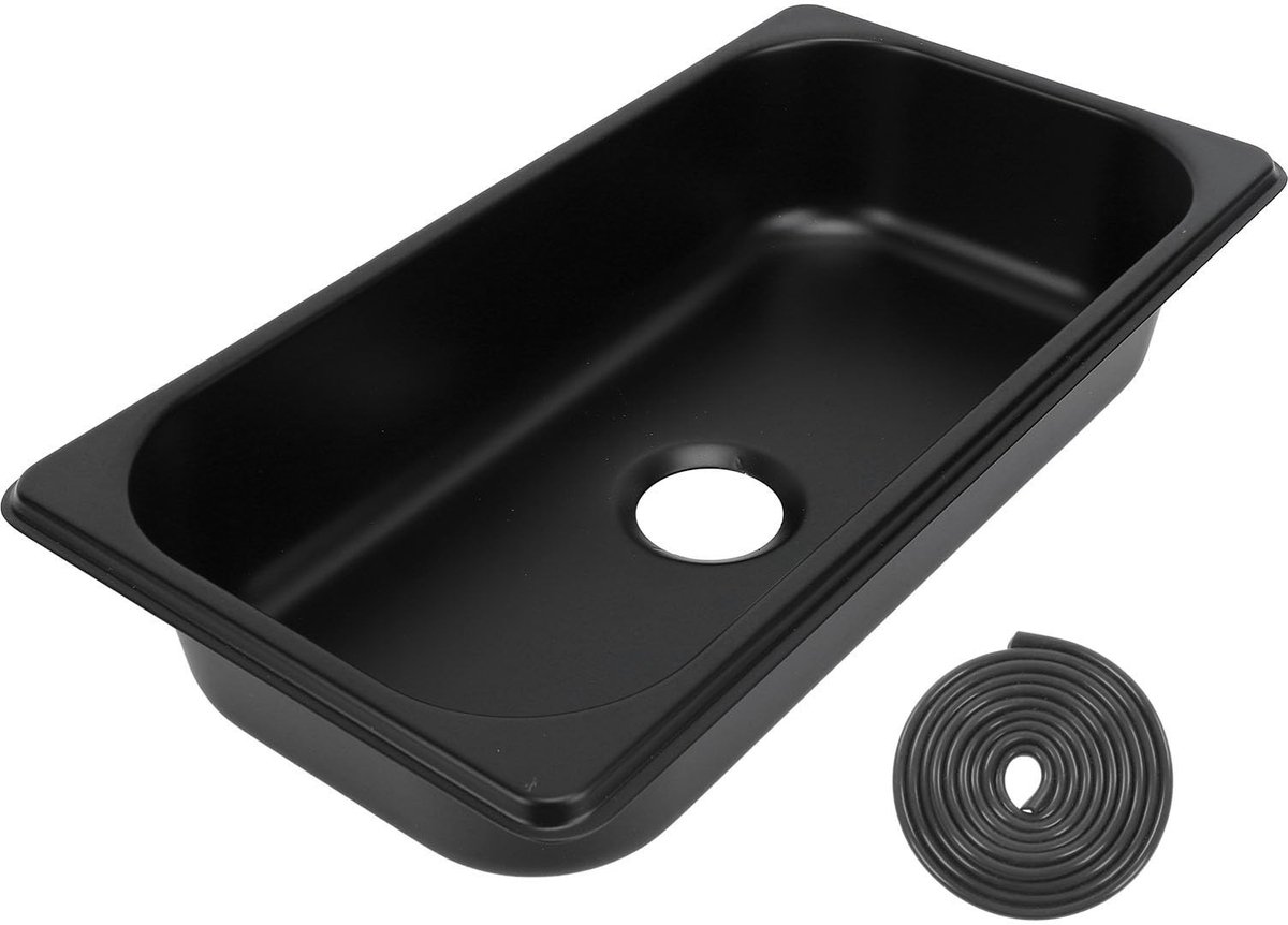 Onderbouw Bar Sink Oval 304 Roestvrij Staal - Zwart - Ideaal voor Keuken en Caravan
