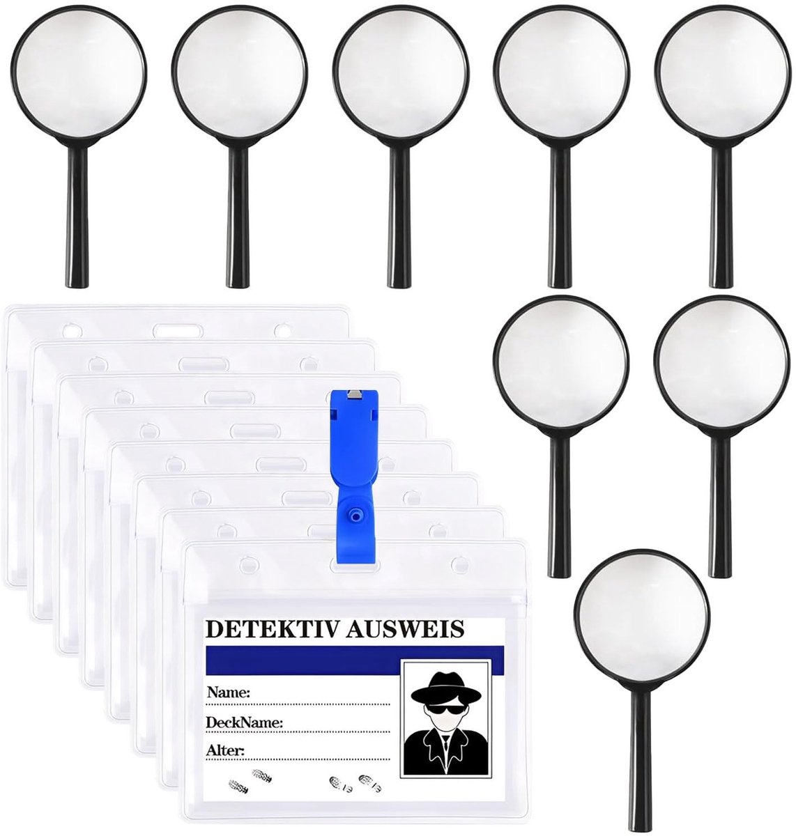 Dailygoody - Vergrootglas Set voor Kinderen - Onderzoeker Speelgoed - Hoogwaardige Beeldkwaliteit - Zwart - Spion en Detective - Perfect voor Feestjes.