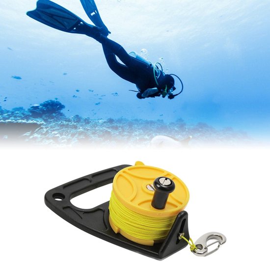 Allecto - Duik Reel - Duikaccessoires - Duim Stopper - Geel - Duiken Vissen Reel - Snorkelen - Onderwater Sport - 46m Kabel van Merkloos — afbeelding 3