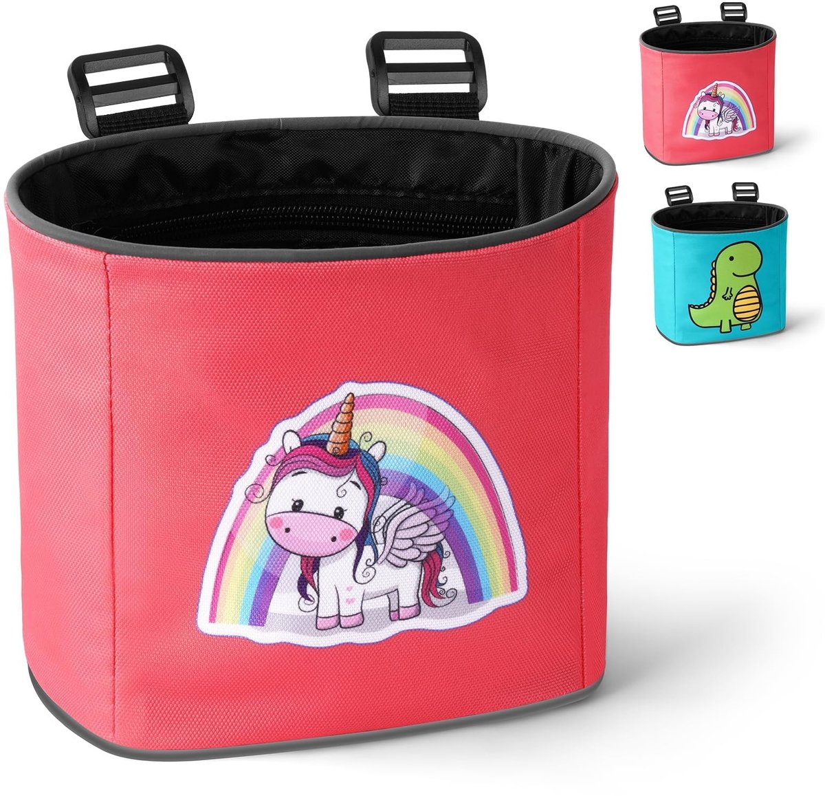 Smoakez - Fietsmand kinderen - Waterdichte fietsmand - Veilig en afneembaar - Schattig cartoonpatroon - Fietsaccessoires voor kinderen - Geschikt v...