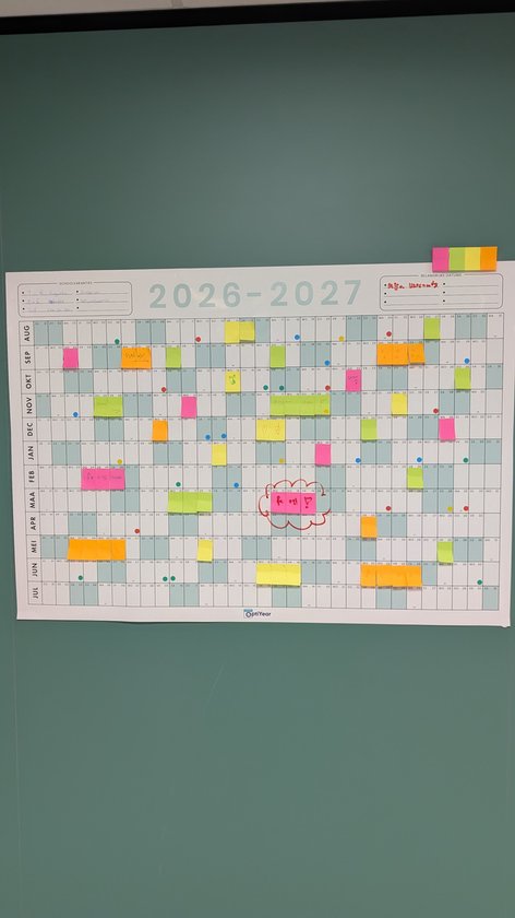 OptiYear schooljaarkalender 2026-2027 - Maat: A0 (h 84.9 x b 118.9 cm)