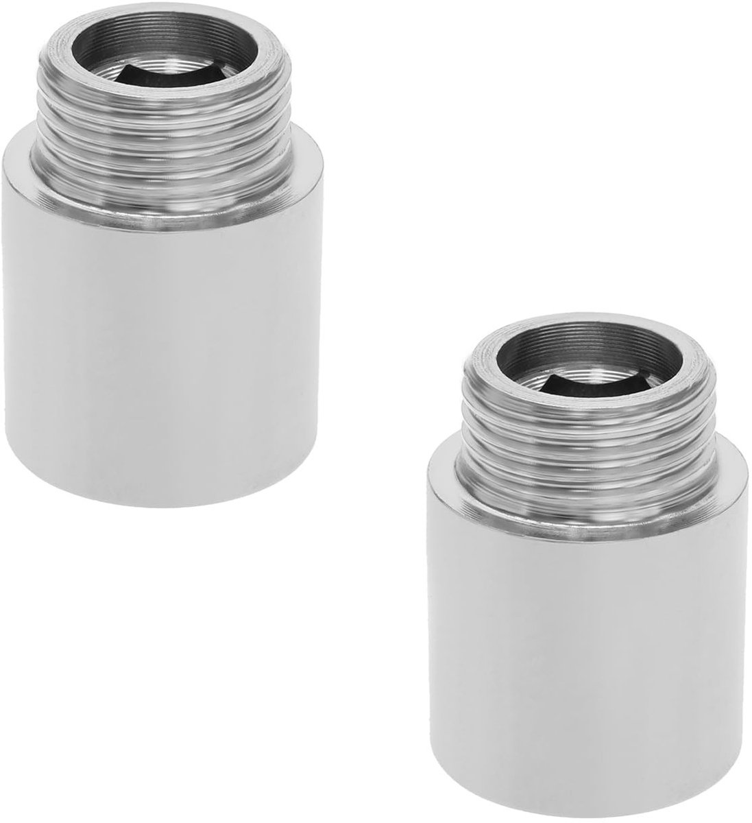 Jhubersproducts - RVS Pijp Adapter - 2Pcs 1/2 inch BSP Male naar Female - Verlenging adapters - 25mm - Duurzaam en betrouwbaar - Geschikt voor leiding