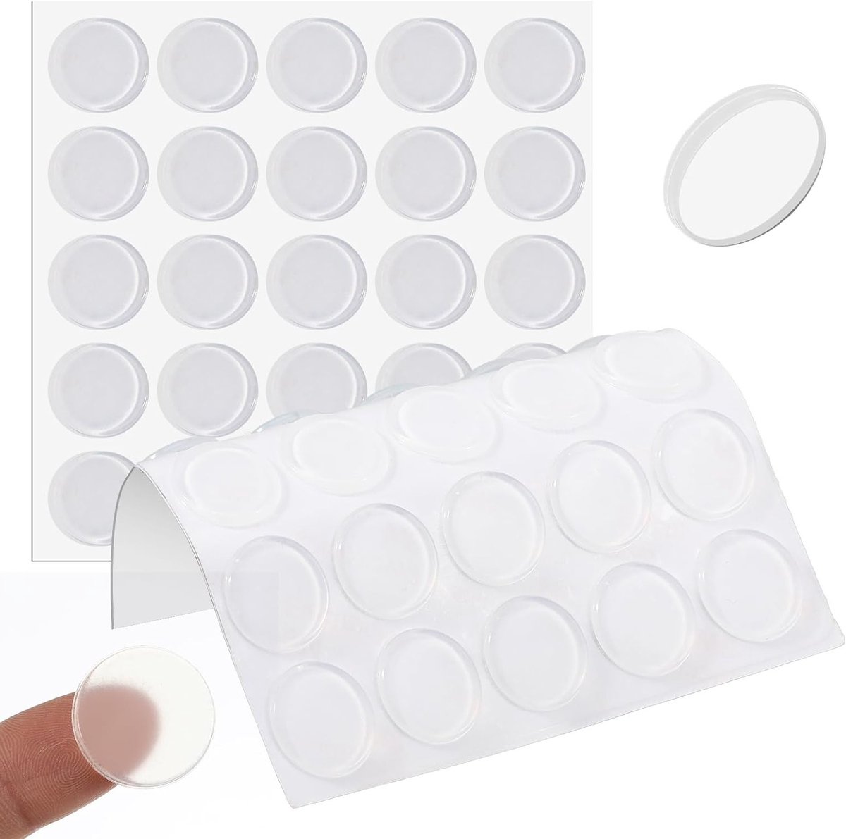 Set van 50 Transparante Siliconen Rubber Dempers - Zelfklevende Rubber Voetjes voor Meubelbescherming, Antislip en Schokabsorberend 20 mm x 2 mm