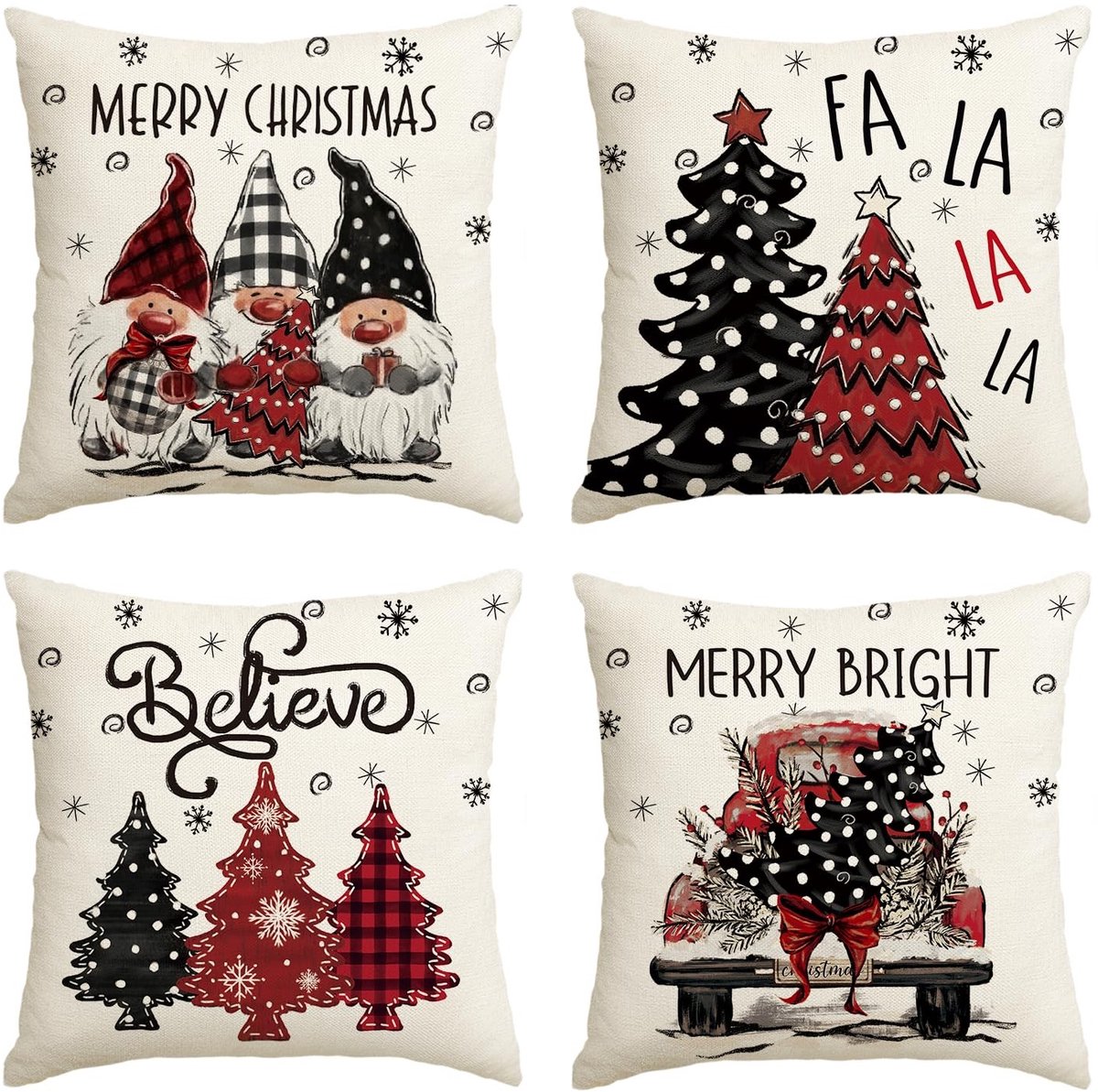 Jhubersproducts - Decoratieve Kussenslopen - Set van 4 - Ultrazacht gevoel - 45 x 45 cm - Woonkamer en Auto - Modern Design