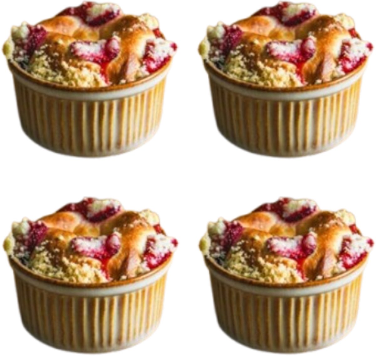 MPLCo - Ombre Insta Crème Brûlée Schaaltje - Set van 4 - Dessertschaal - Ovenvast Ramekin Bakvorm - Oven & Magnetron - Vaatwasserbestendig - Keramiek - 200ml - Ø10 x 5 cm - Lichtbruin