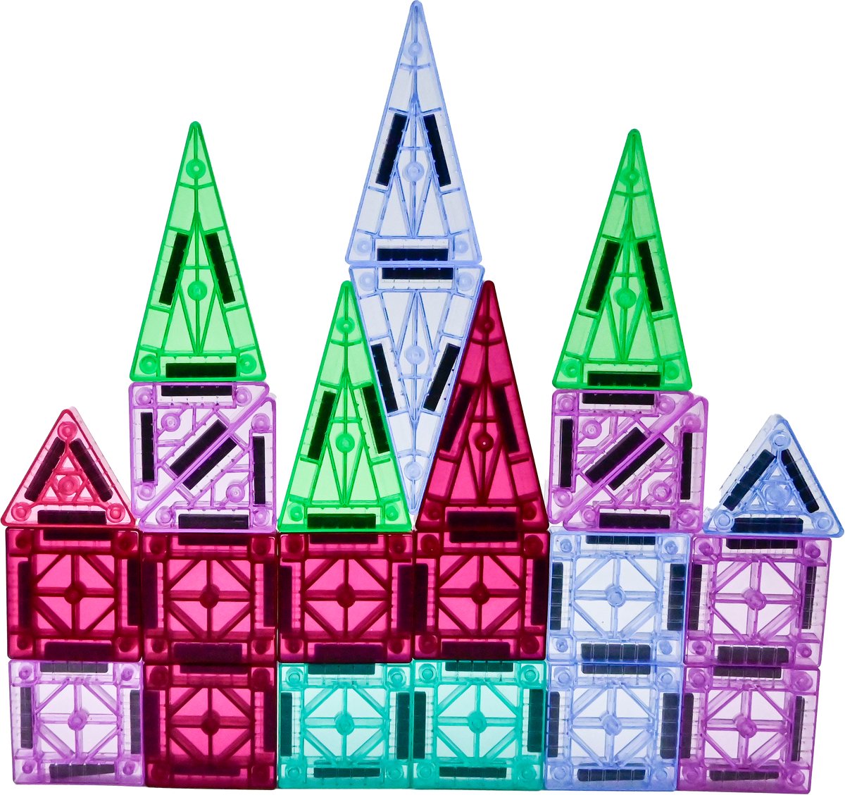 Magna Minds Mini - Travel set/Reisset - 70 stuks - Magnetic Tiles - Magnetisch Speelgoed - Constructie speelgoed - Magnetische tegels - Montessori speelgoed - Magnetische bouwstenen - Speelgoed Kinderen — afbeelding 4