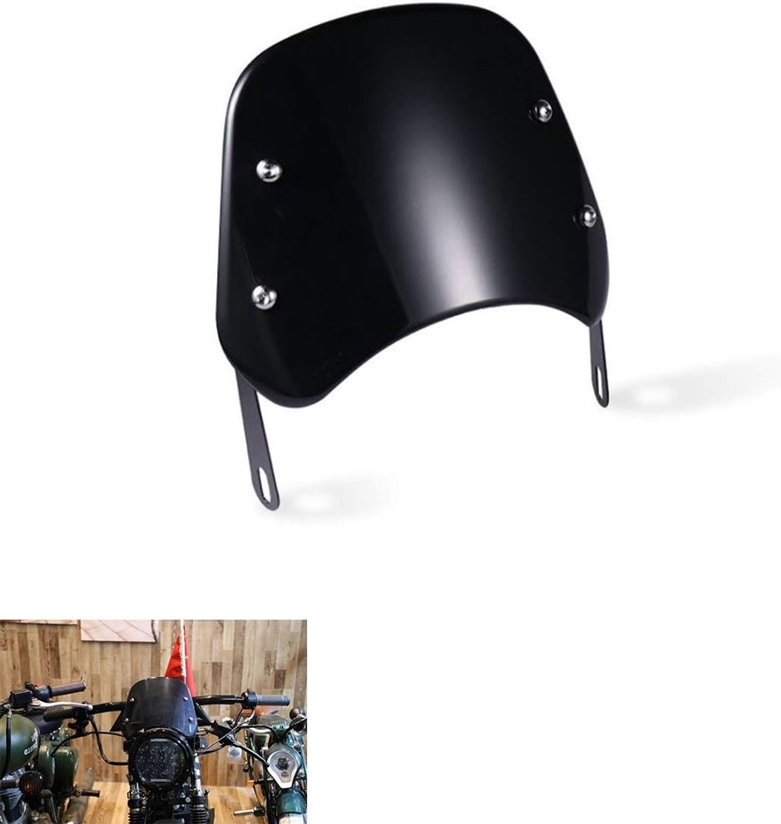 Motorfiets Windbescherming, Winddeflector voor 5-7 Inch Motorfiets Koplamp, Zwart, Verbeterde Aerodynamica en Rijdcomfort