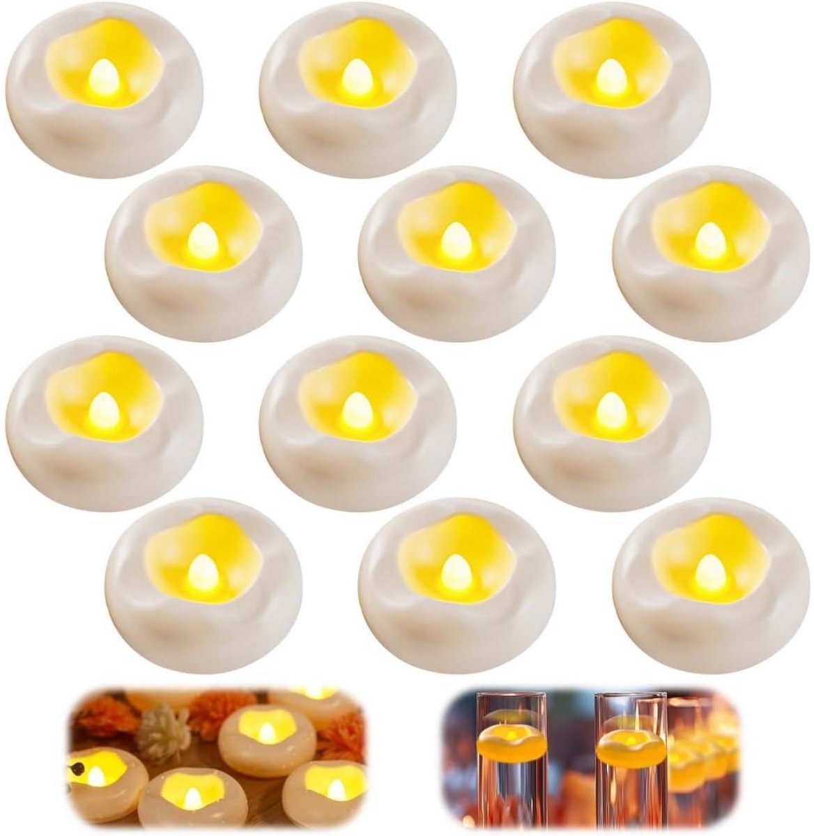 longziming -LED Drijvende Kaars - Watergeactiveerde Zwevende Lichtjes - Decoratieve Zwemlamp - Veilig Vlamloos Ontwerp - Schokbestendig En Waterdicht - Geschikt Voor Binnen En Buiten - 1 Stuk