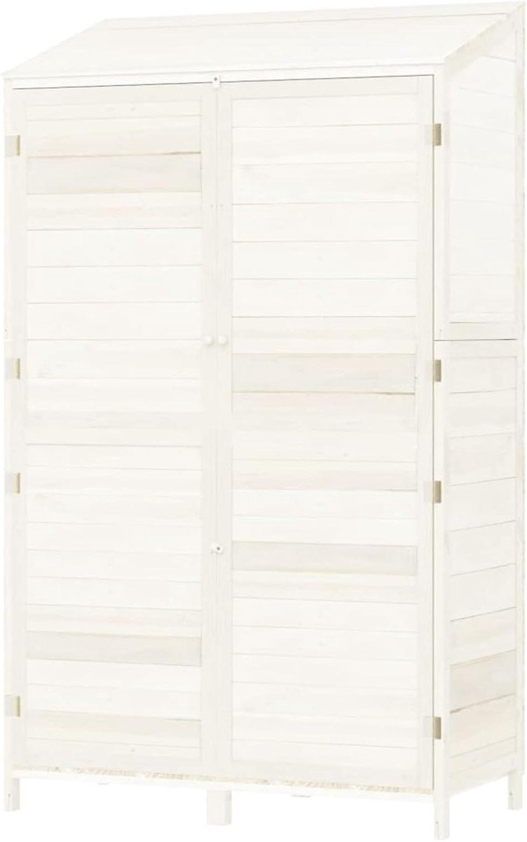 Gereedschapsschuur - Tuinopslag - Spullen Opbergen - Massief dennenhout - 102 x 52 x 1745 cm - Wit