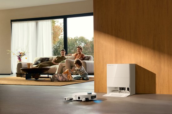 Dreame Robotstofzuiger X60 Pro Ultra Complete Wit | 42.000 Pa | Uitschuifbare arm tot 18 cm | Zelfreinigende dweil | Automatisch legen & bijvullen | Hoeken & muurranden | Huisdieren | AI navigatie | Obstakelherkenning | Allergie | Anti-klit |