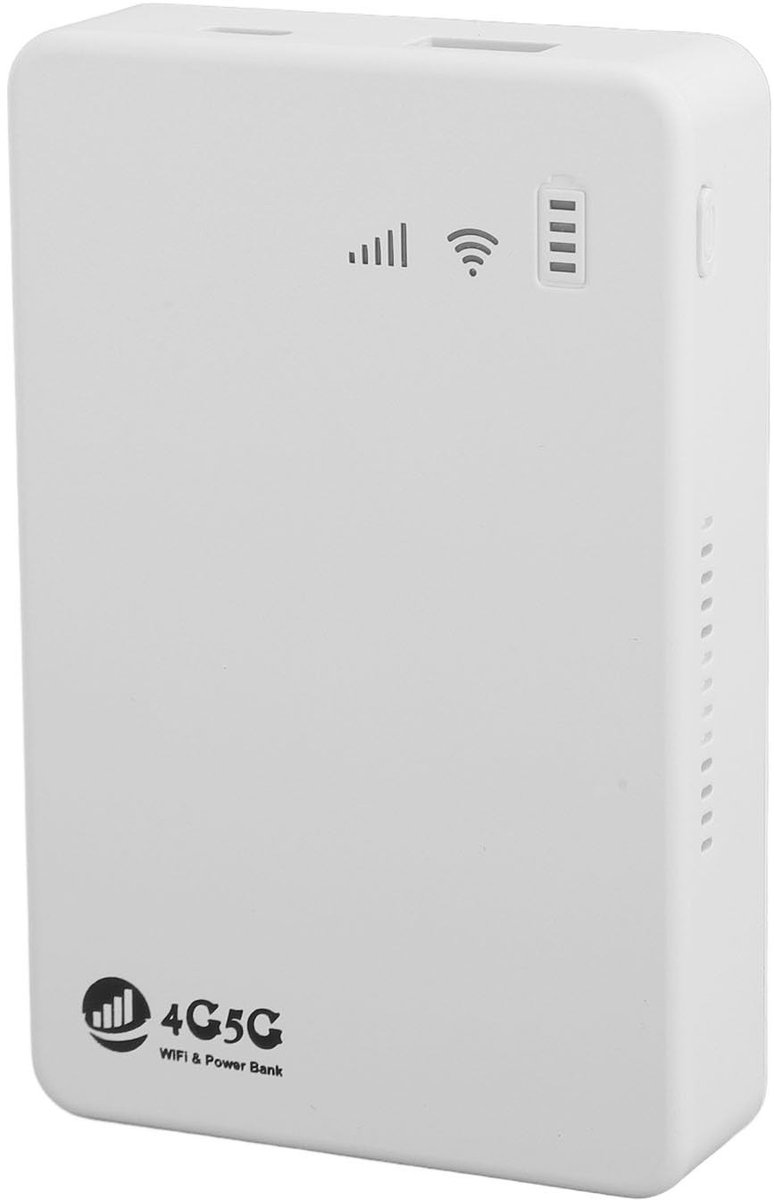 Jhubersproducts - 4G LTE WiFi Hotspot - Draadloze Router - 10.000 mAh Accu - Tot 10 Gebruikers - SIM Slot en Mobiele Verbinding - Ideaal voor Thuis en