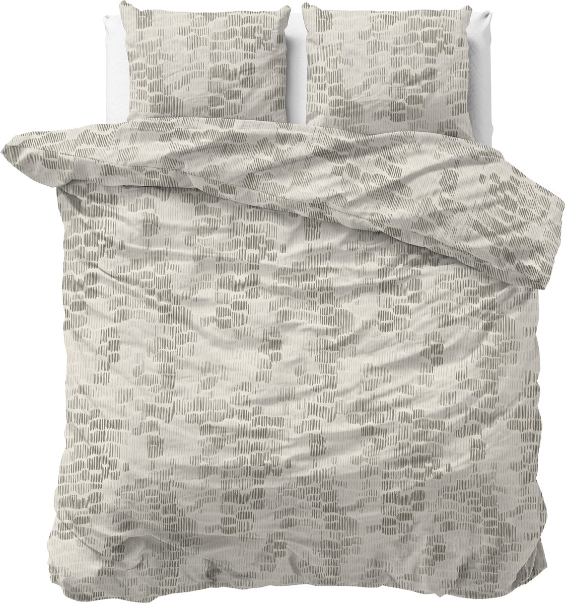 Sleeptime Dekbedovertrek Drift – 100% Katoen – Zandkleur – Ademend & Comfortabel – 200x220 – Green
