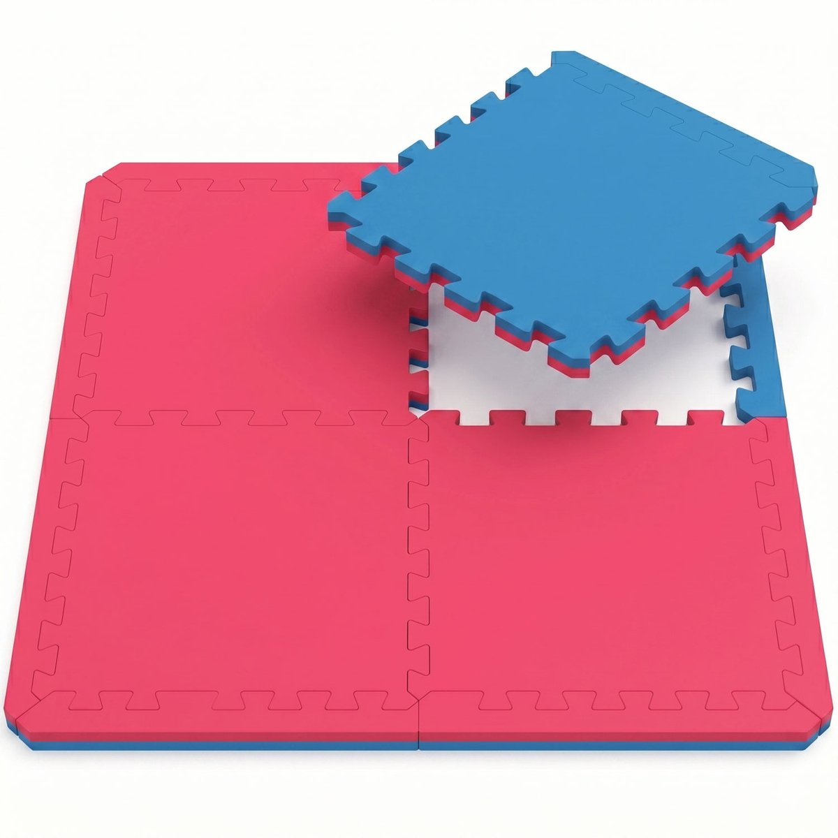 4 Fitnessmatten 63x63cm - 2cm dikke Sportmat - XL Trainingsmat Vloermat Gymnastiekmat met Rand