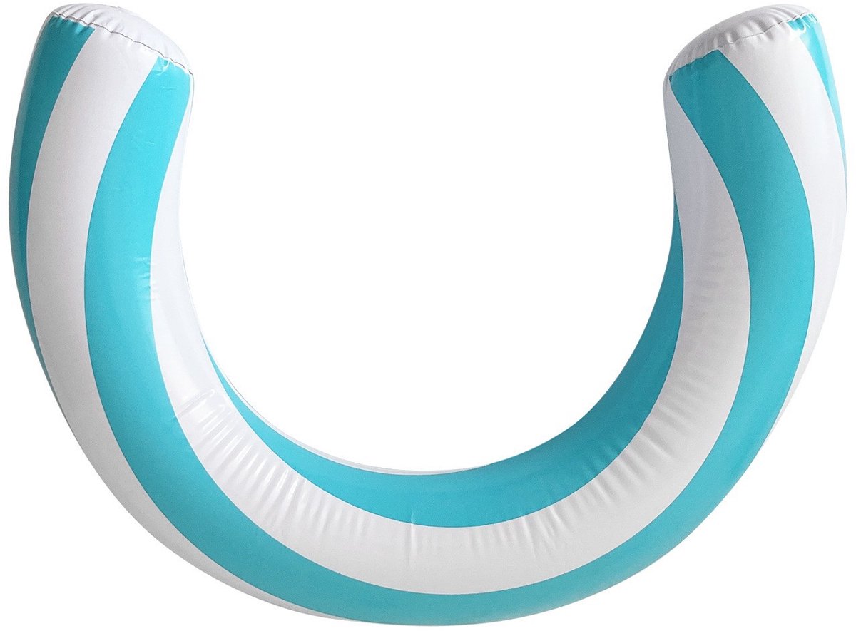 U-vormige opblaasbare zwemband — Extra dikke, gebogen PVC-zwemring — Relaxlounger & drijfbed voor volwassenen en kinderen (zwembad/strand)