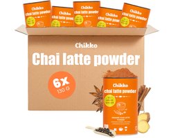 Chikko Not Coffee Biologische Chai Latte Poeder 6x130g - Kruidenmix - Zonder Additieven - 100% Europese Ingrediënten - Voor Ontspannende Momenten