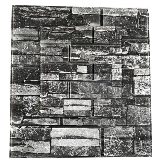 Autocollants muraux motif briques noir gris panneaux muraux mousse 3D autocollants carreaux autocollants lot 10 pièces revêtement mural souple pour salon chambre cuisine autocollants muraux