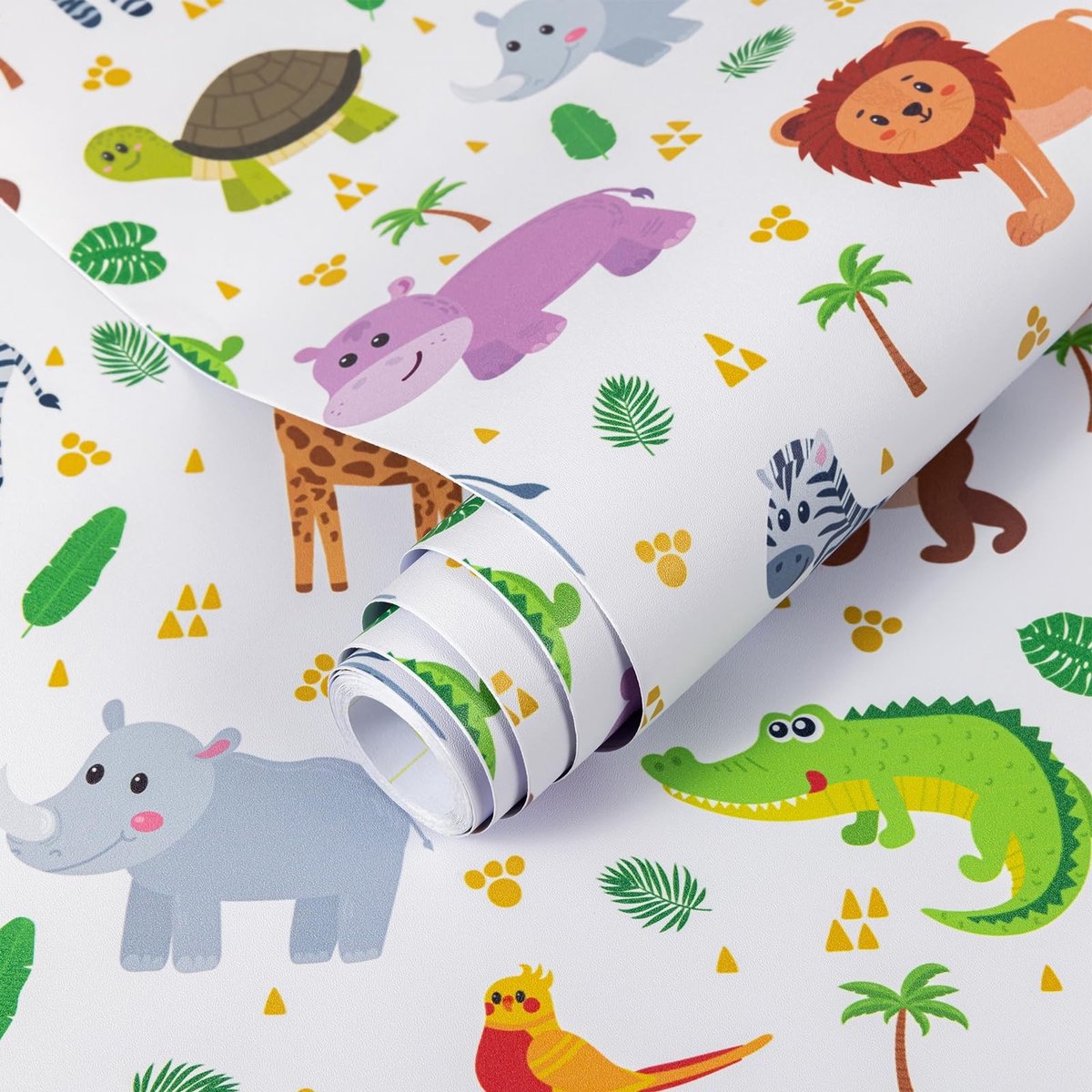 Jhubersproducts - Zelfklevende Meubelstickers - Kinderbehang - Dierenmotief - 40 x 300 cm - Wanddecoratie - Perfect voor Kinderen - Vlekbestendig