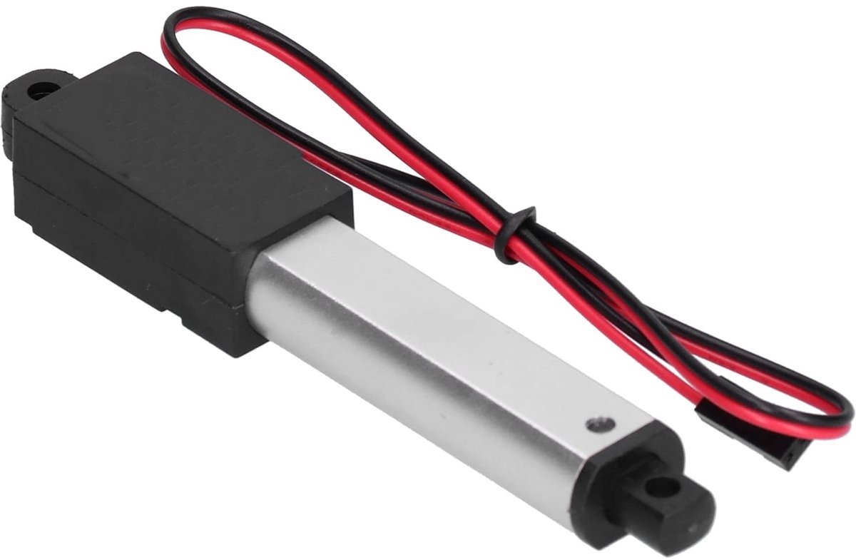 Zeynomax - Mini Elektrische Lineaire Actuator - 12 Volt DC - Waterdicht IP54 - Slag 50mm - Stuwkracht 30N - Geschikt voor Domotica - Aluminiumlegering