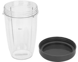 Vlemico - Blenderaccessoires - Grote capaciteit - Gebruiksvriendelijk deksel - Transparant - Vervangingskit - Geschikt voor Nutri Bullet 900W - 24 ...