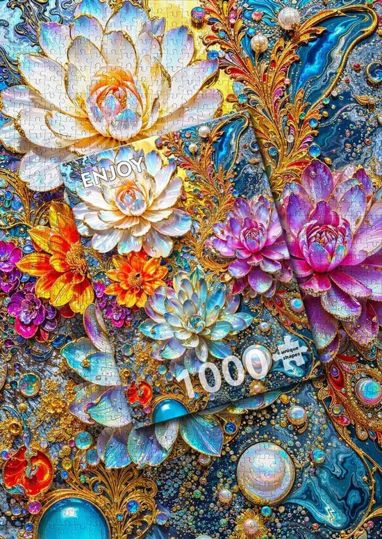 Foto: Enjoy puzzle legpuzzel pearlescent waterlilies 1000 stukjes bloemen 
